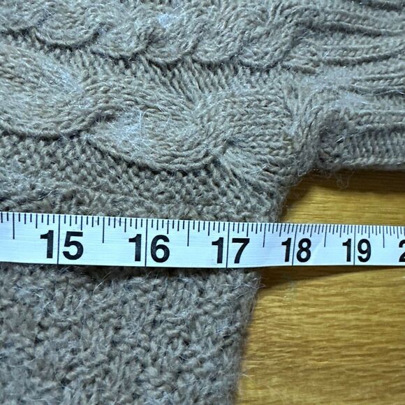 Zara knits wool alpaca sweater tunic belted medium beige - Picture 7 of 10
